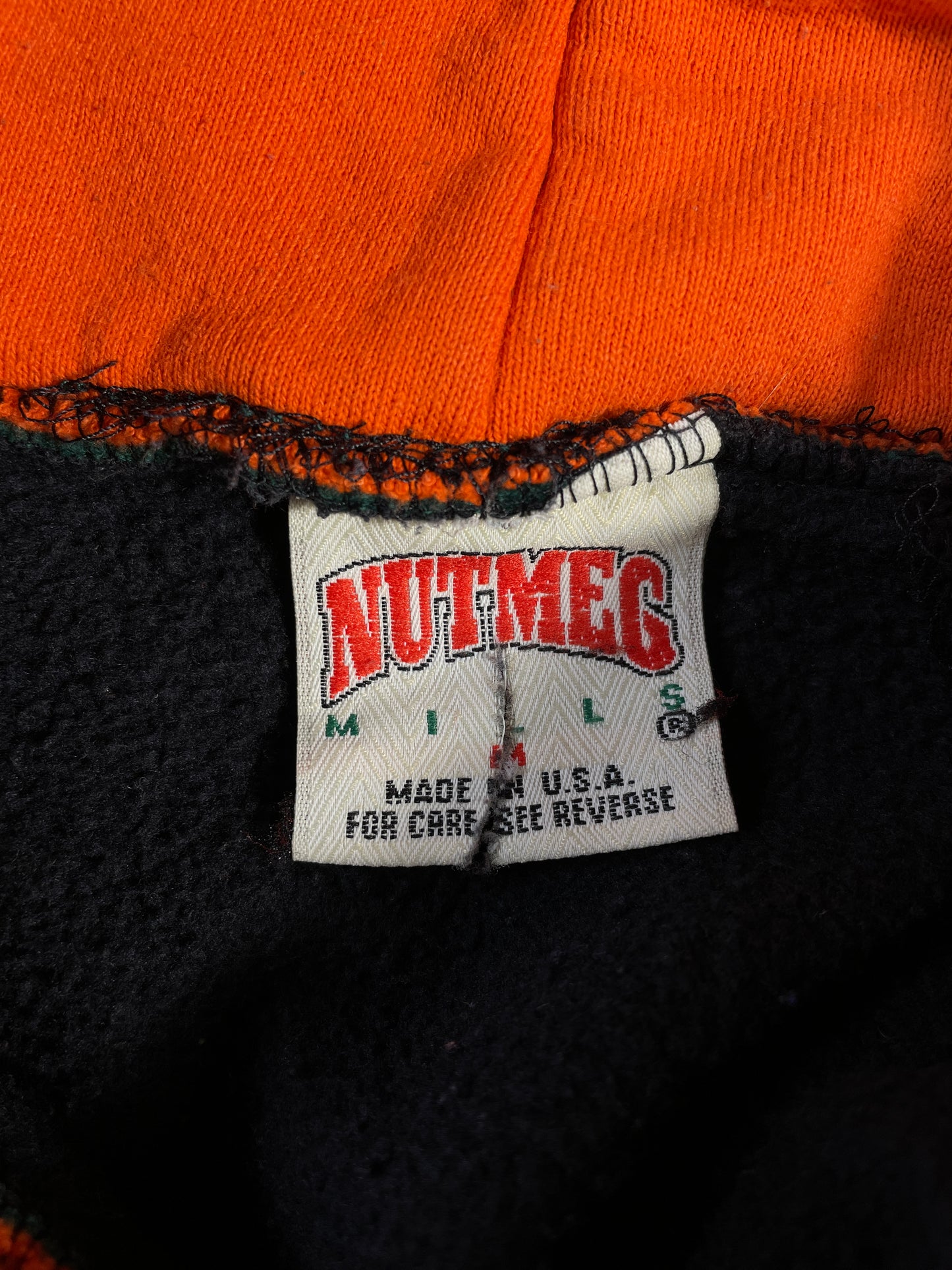 90's MIAMI HURRICANES Made in USA Size M Vintage College Hoodie Sweat-Shirt / A9425