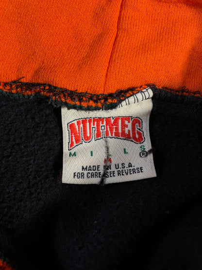 90's MIAMI HURRICANES Made in USA Size M Vintage College Hoodie Sweat-Shirt / A9425