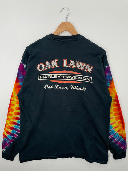 1998 HARLEY DAVIDSON x ILLINOIS Made in USA Size XL Vintage Long Sleeve T-Shirt / A1258