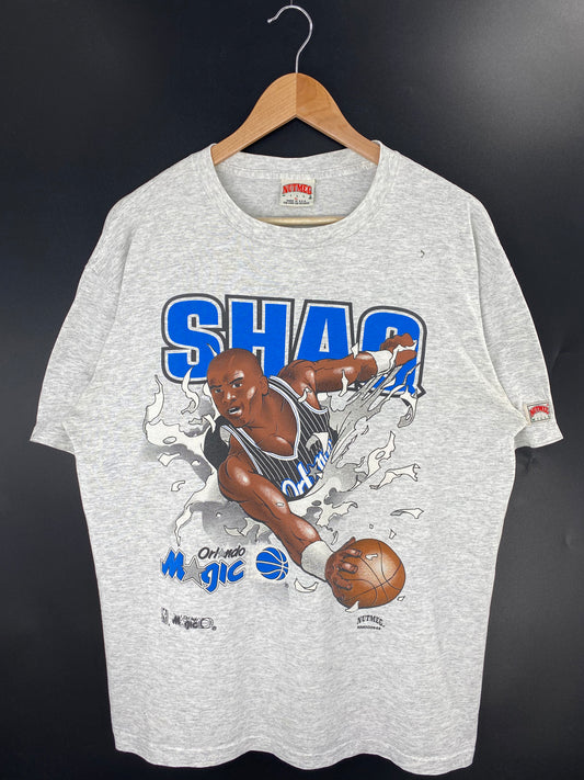 90's ORLANDO MAGIC SHAQUILLE O'NEAL Made in USA Size XL Vintage NBA T-shirt / K9850