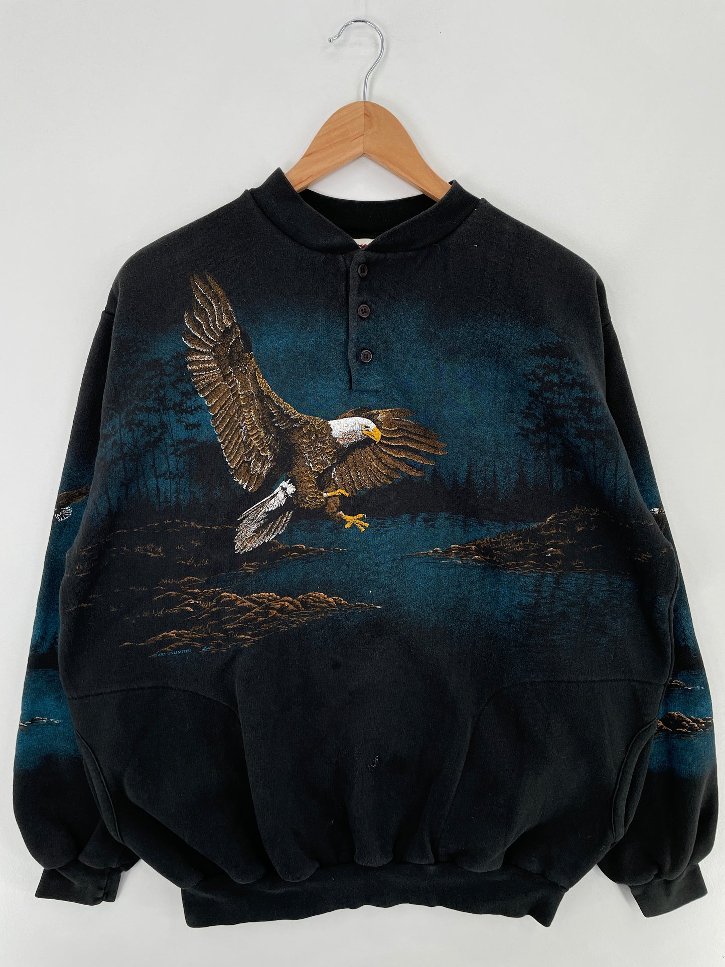 90's EAGLE Made in USA Size Approx.L Vintage Animal Sweat-Shirt / E346