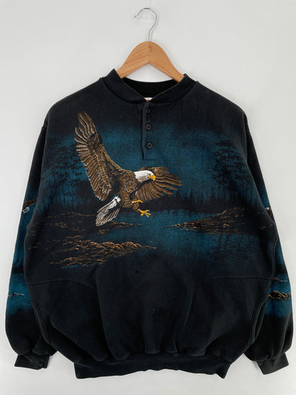 90's EAGLE Made in USA Size Approx.L Vintage Animal Sweat-Shirt / E346