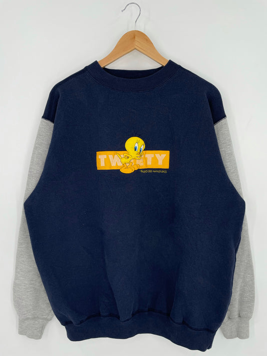 1996 LOONEY TUNES TWEETY Size XL Vintage Sweat-shirt / K5174