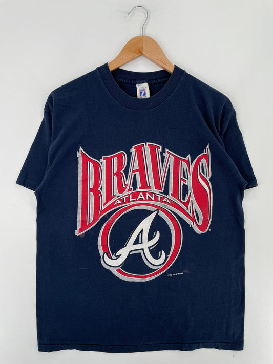 1996 ATLANTA BRAVES Made in USA Size L Vintage MLB T-Shirt / E5250T