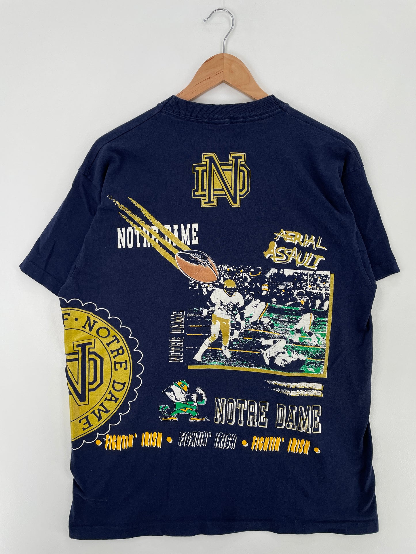 90's SALEM x NOTRE DAME UNIVERSITY Made in USA Size L Vintage College T-Shirt / E46