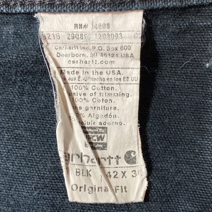 Vintage CARHARTT Made in USA Size W40xL29.5 Double Knee Duck Pants / A5137