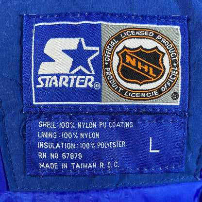 90's STARTER x NEW YORK RANGERS Size L Vintage NHL Nylon Jacket / A8759