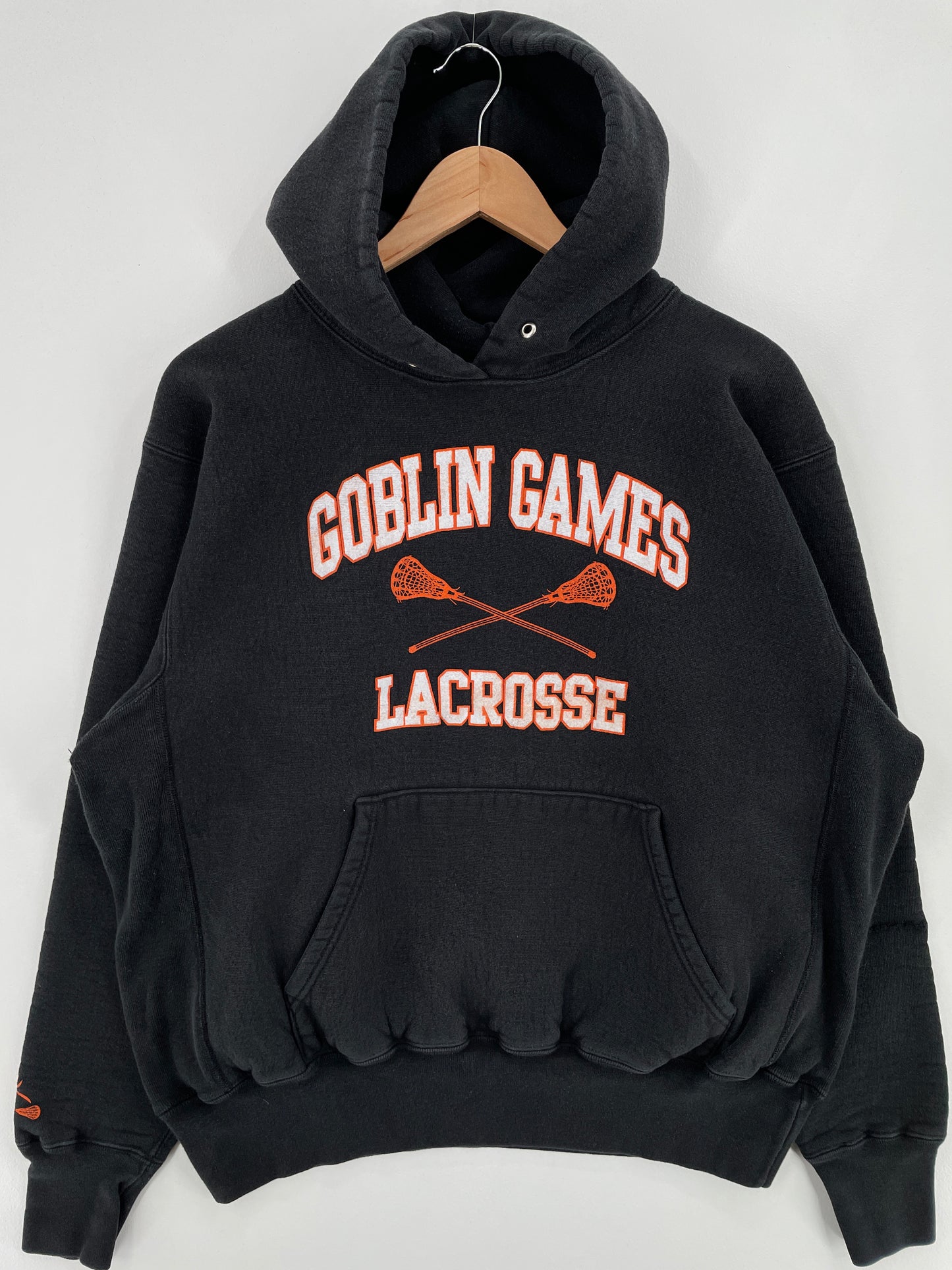 .90's GOBLIN GAMES LACROSSE Made in USA Size M Vintage College Hoodie Sweat-shirt / E876