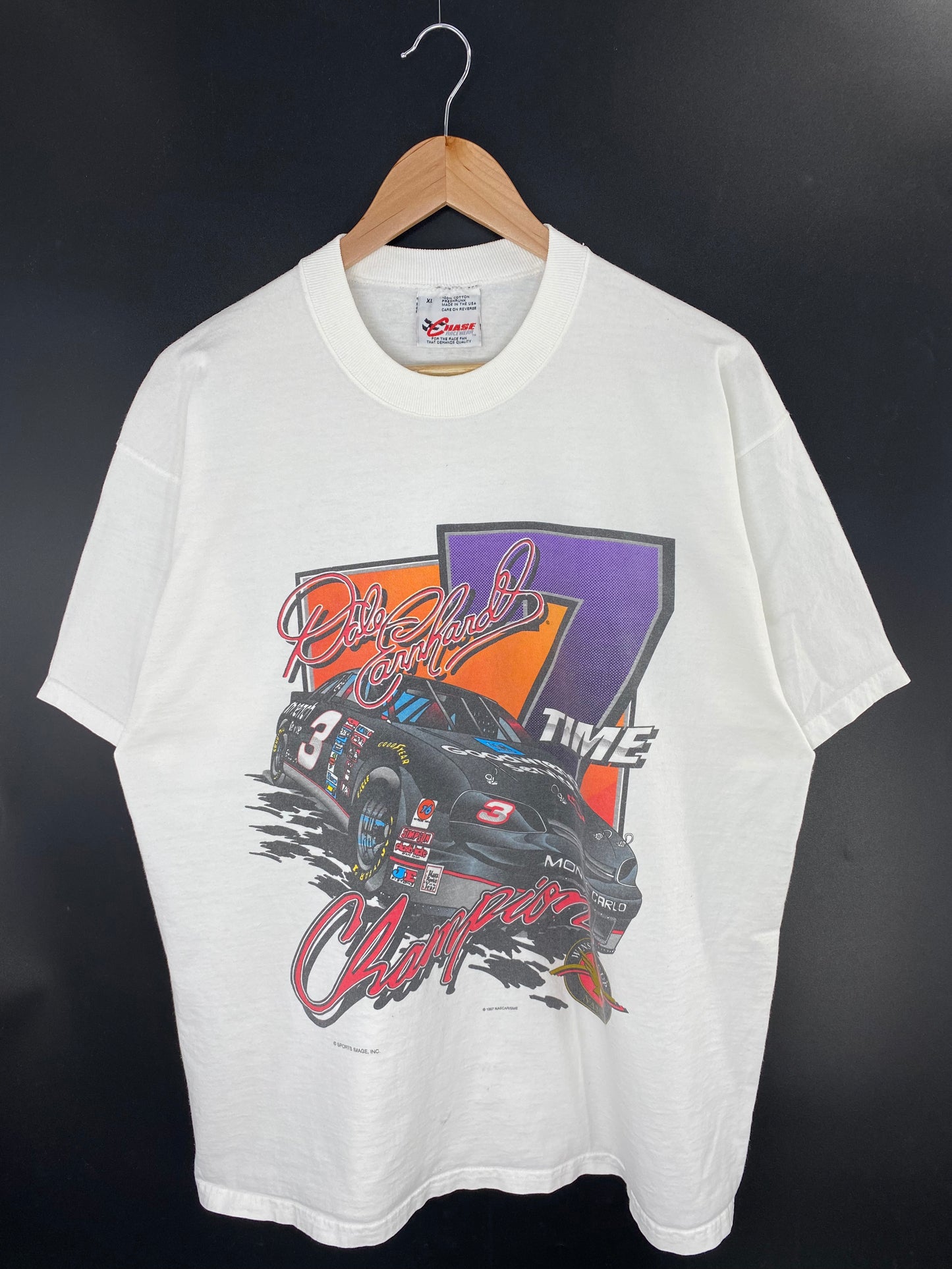 1997 NASCAR DALE EARNHARDT Made in USA Size XL Vintage Racing T-Shirts / K9815