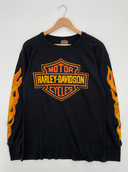 90's HARLEY DAVIDSON Made in USA Size L Vintage Long Sleeve T-Shirt / A8403