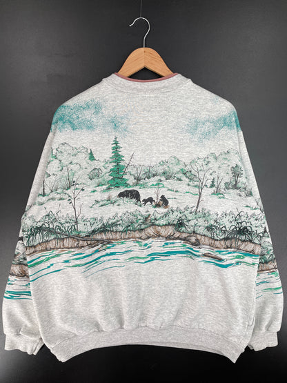 90's BEAR Made in USA Size XXL Vintage Animal Sweat-Shirt / E4760S