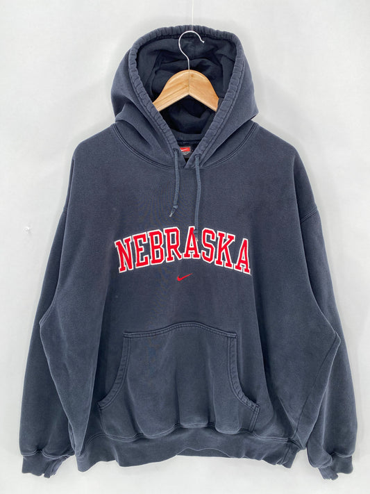 90’s Nike Nebraska Size XXL Vintage Hoodie Sweat-shirt  / 5981