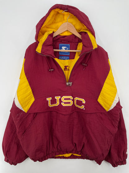 90’s STARTER x USC UNIVERSITY OF CALIFORNIA Size L College Padded Nylon Jacket / A8280