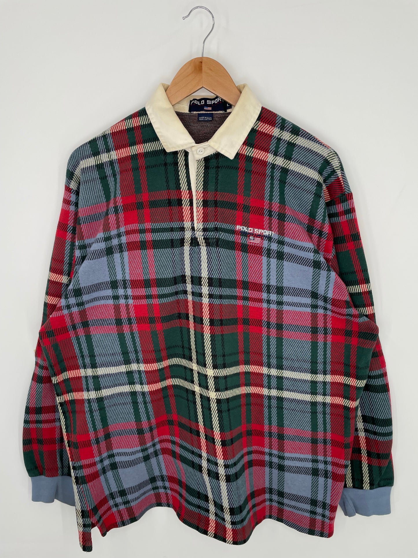 90's POLO SPORTS Size L Vintage Rugby-Shirt / K8343