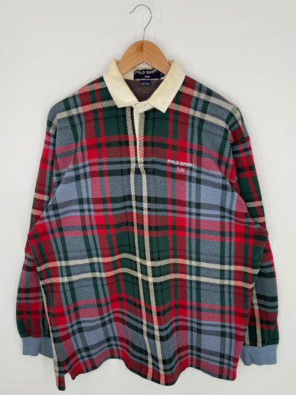 90's POLO SPORTS Size L Vintage Rugby-Shirt / K8343