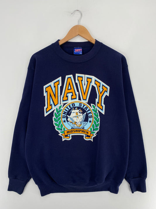 90’s NAVY Made in USA Size XL Vintage Sweat-shirt / E5266S