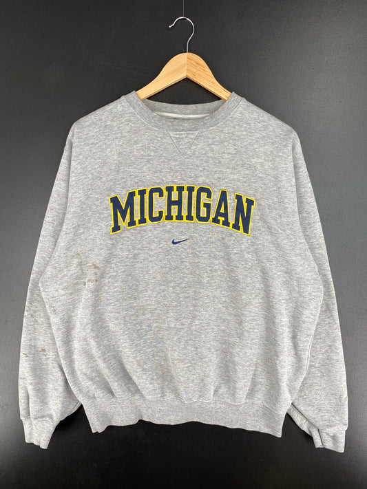 00' NIKE UNIVERSITY OF MICHIGAN Size M Vintage College Sweat-Shirt / A4015