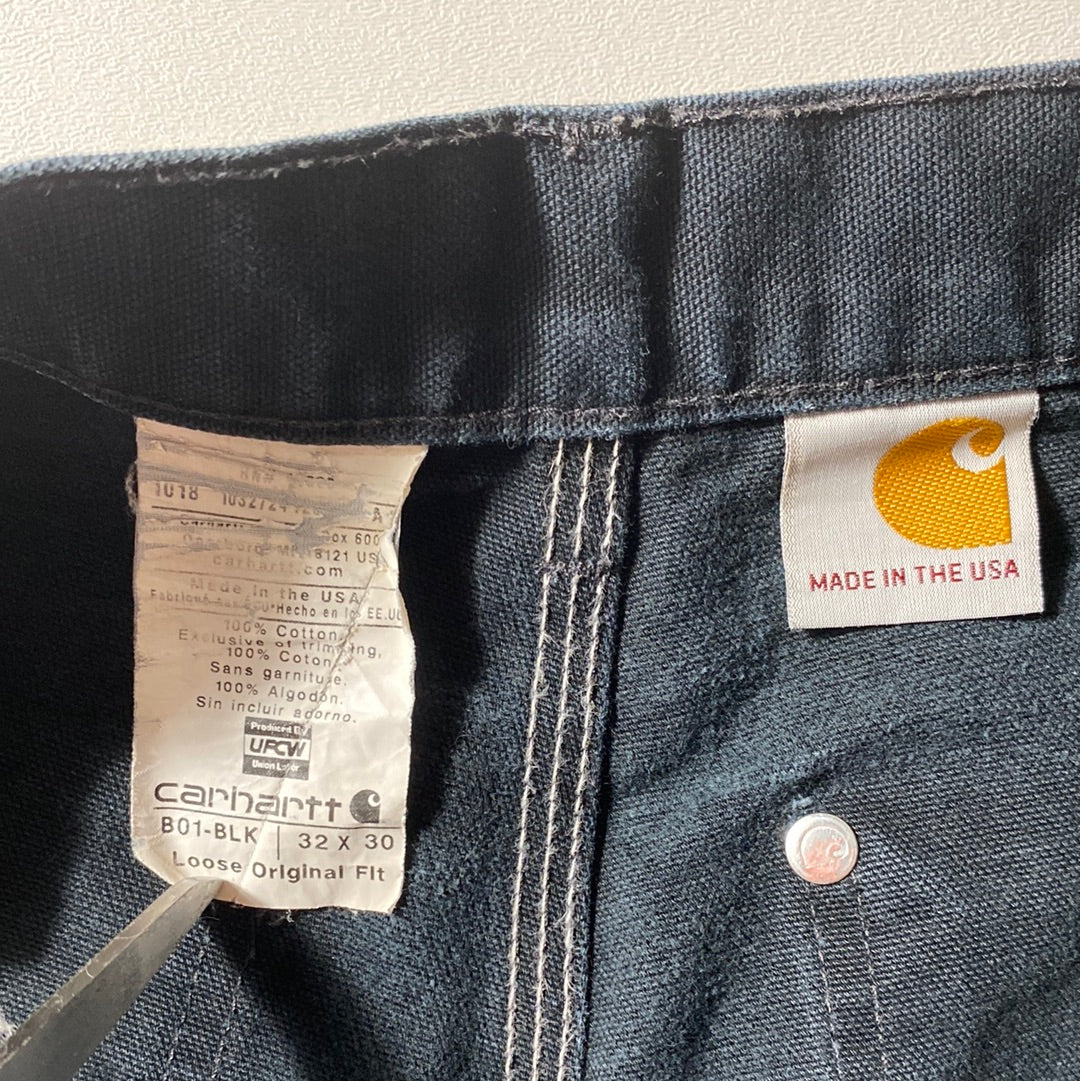 Vintage CARHARTT Made in USA Size W32xL28 Double Knee Duck Pants / A5264