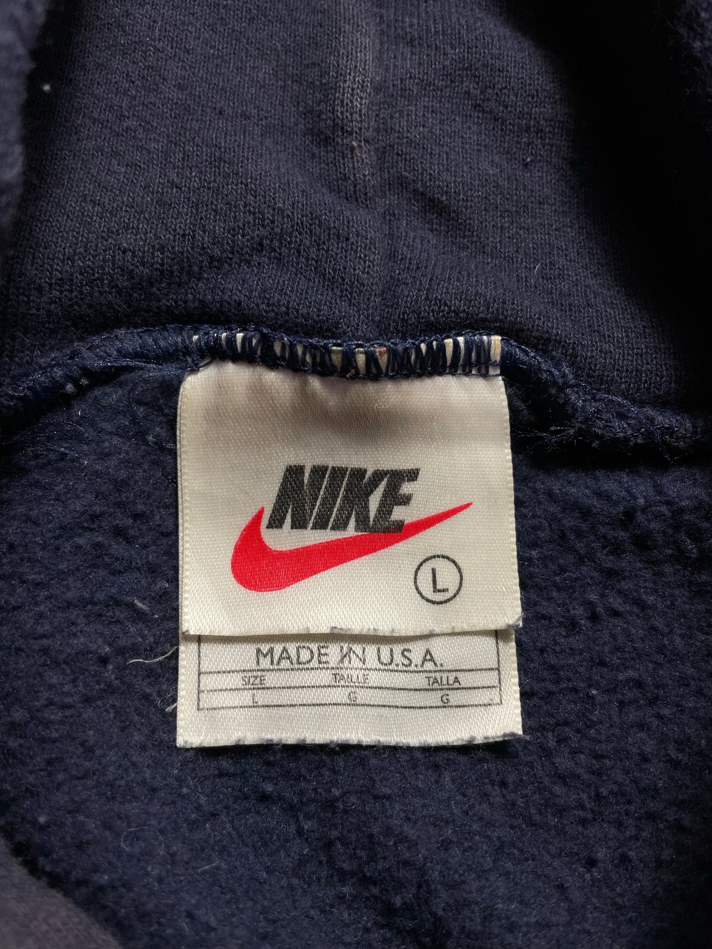 90's NIKE Athletics Made in USA Size L Vintage Hoodie Sweat-shirt / K9752