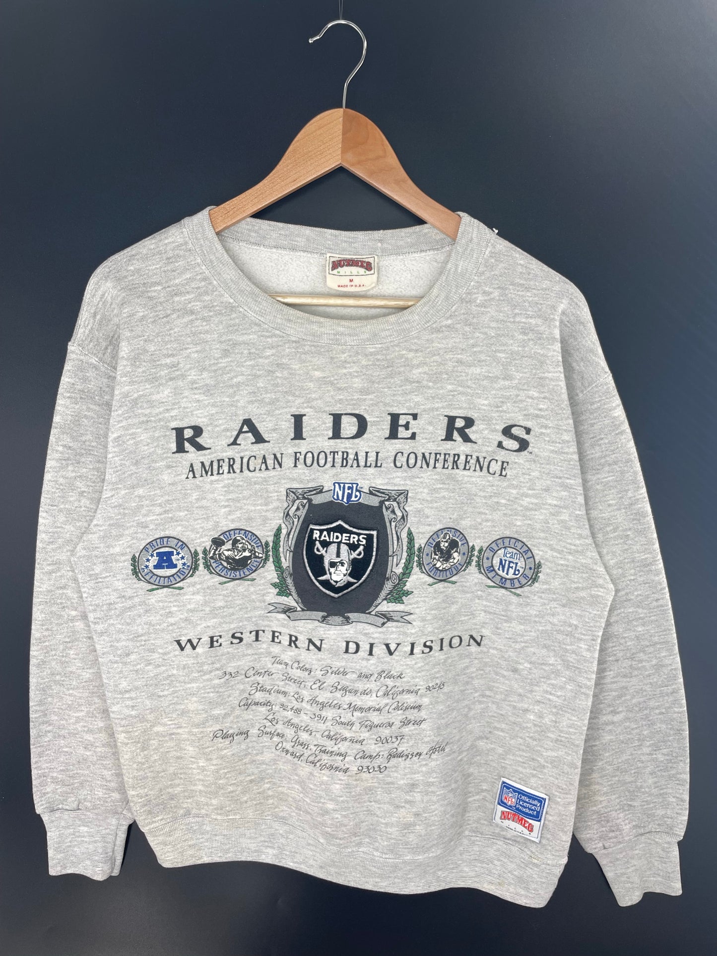 90's LOS ANGELES RAIDERS Made in USA Size M Vintage NFL Sweat-Shirts/ K8671