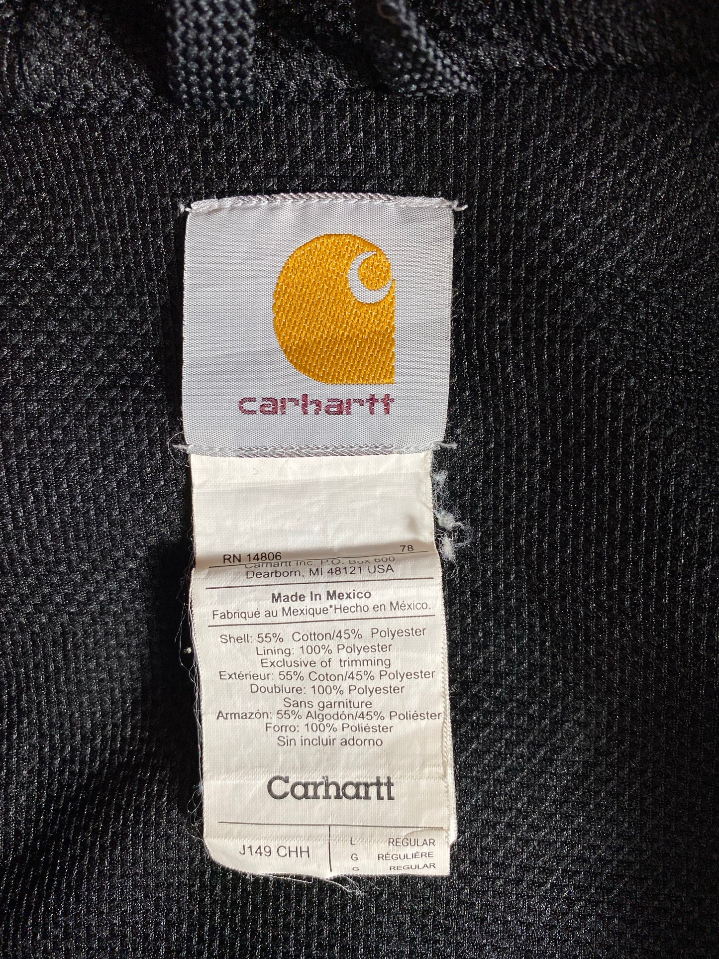 Vintage CARHARTT Size L Zip-up Hoodie Sweat-Shirt / K8499
