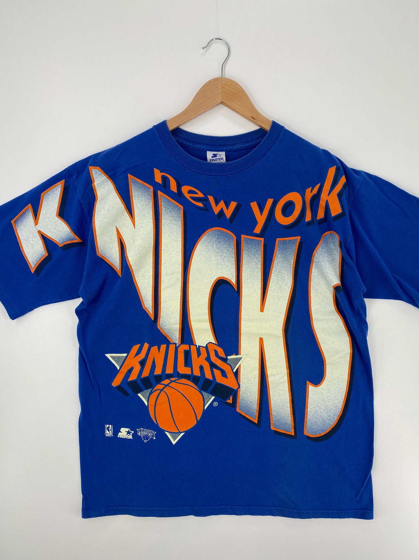 90’s STARTER x NEW YORK KNICKS Made in USA Size L Vintage NBA T-shirt / A507