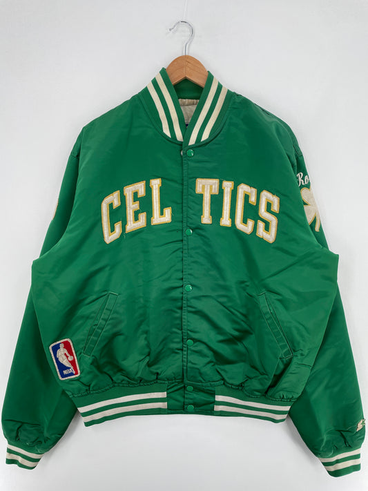 90's STARTER x BOSTON CELTICS Made in USA Size XL Vintage NBA Nylon Padded Jacket / E865