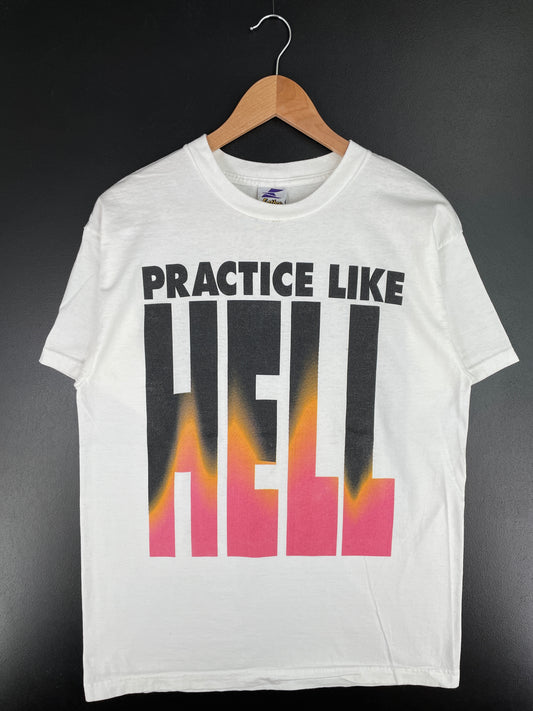 1996 PRACTICE LIKE HELL Made in USA Size L Vintage T-Shirt / A3804