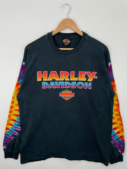 1998 HARLEY DAVIDSON x ILLINOIS Made in USA Size XL Vintage Long Sleeve T-Shirt / A1258
