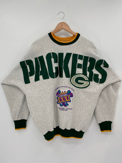 1997 SUPER BOWL GREEN BAY PACKERS Size L Vintage NFL Sweat-shirt / K6799