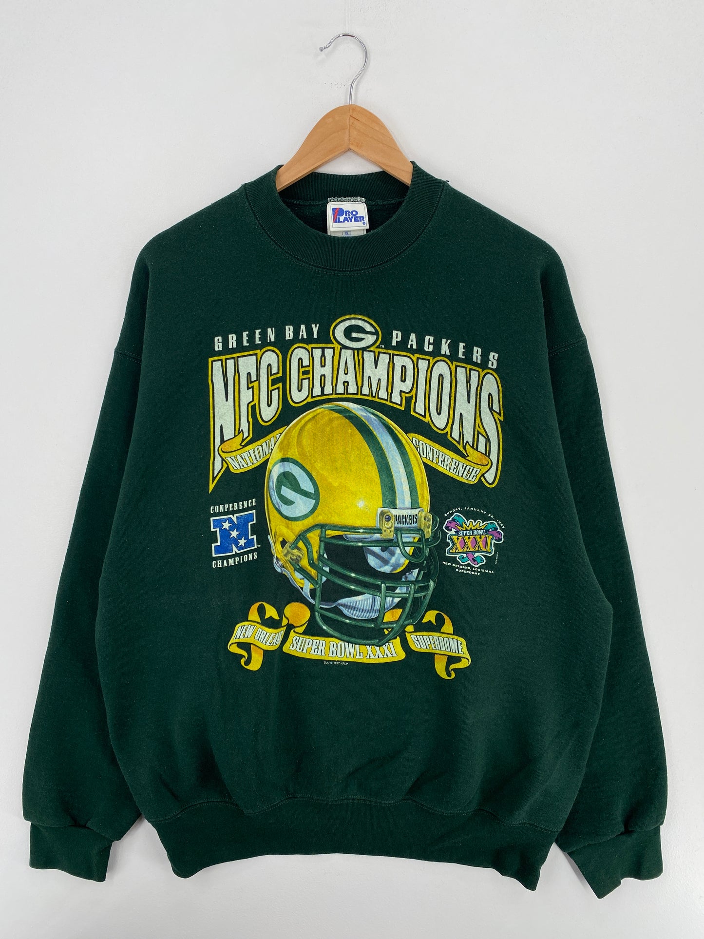 1997 GREEN BAY PACKERS Made in USA Size XL Vintage NFL Sweat-Shirt / A4953