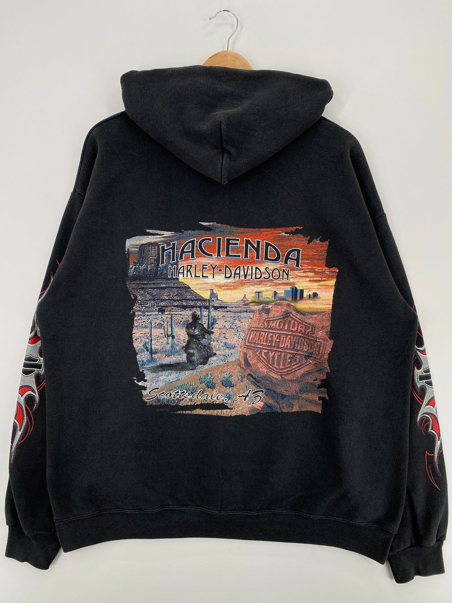 1998 HARLEY DAVIDSON Size Approx.XL Vintage Zip-Up Hoodie Sweat-Shirts / A3972