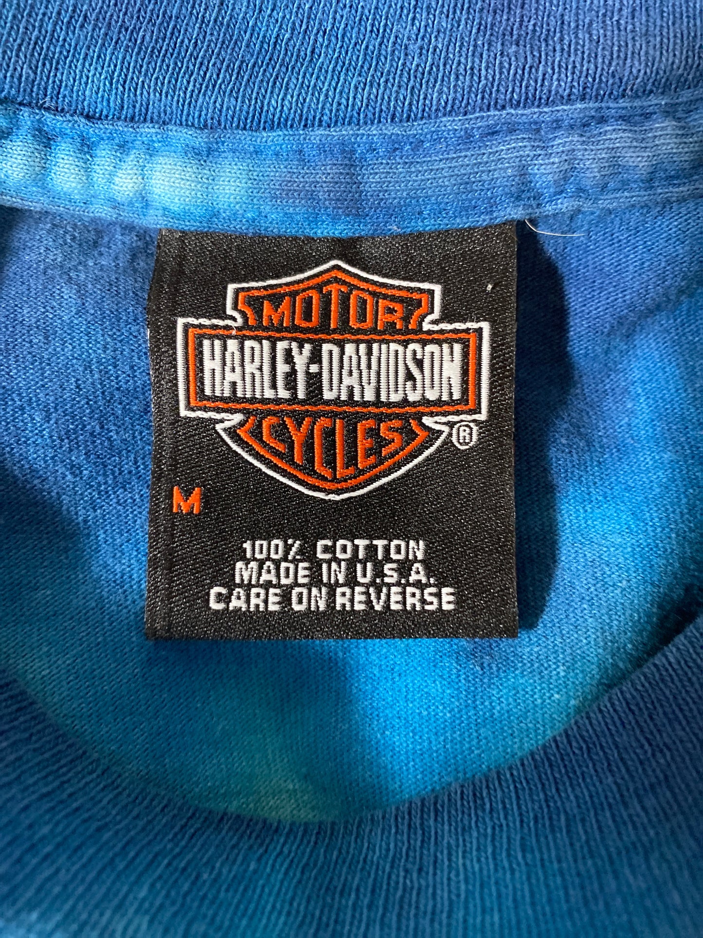 2004 Harley Davidson Tie-dye Vintage Made in USA Size M Long Sleeve T-Shirt / K58