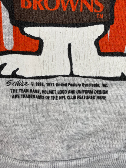 80’s CLEVELAND BROWNS x SNOOPY Made in USA Size L Vintage NFL Sweat-shirt / E4555S