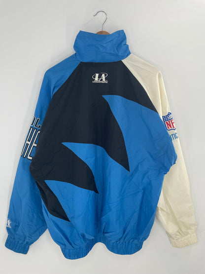 90's CAROLINA PANTHERS Size L Vintage NFL Zip-up Nylon Jacket / A8847
