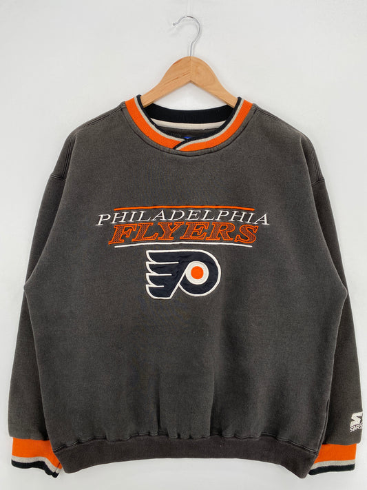90's STARTER x PHILADELPHIA FLYERS Size XL Vintage NHL Sweat-Shirt / A6392