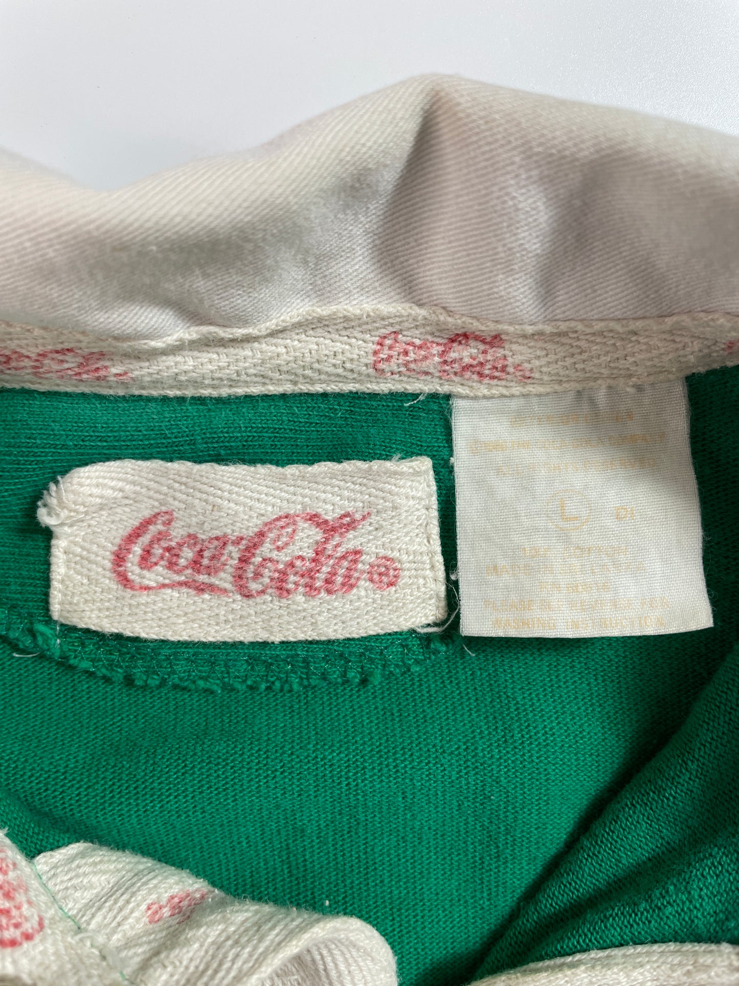 80’s COCA COLA Size L Vintage Rugby Shirt / E5502B