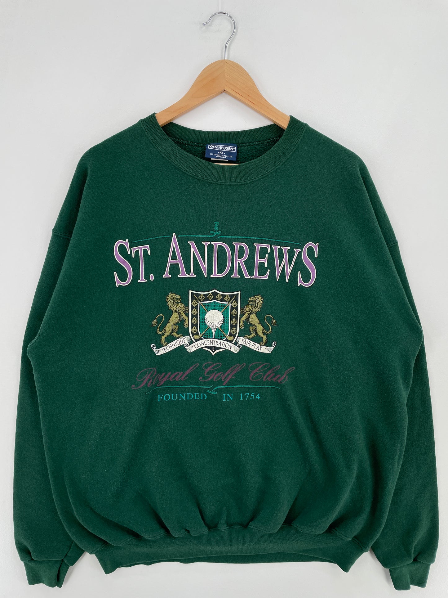 90's ST. ANDREWS Made in USA Size XL Vintage College Sweat-shirt / E1134