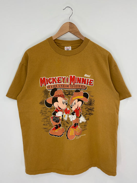 90’s DISNEY MICKEY AND MINNIE Made in USA Size L Vintage T-Shirts / K8243