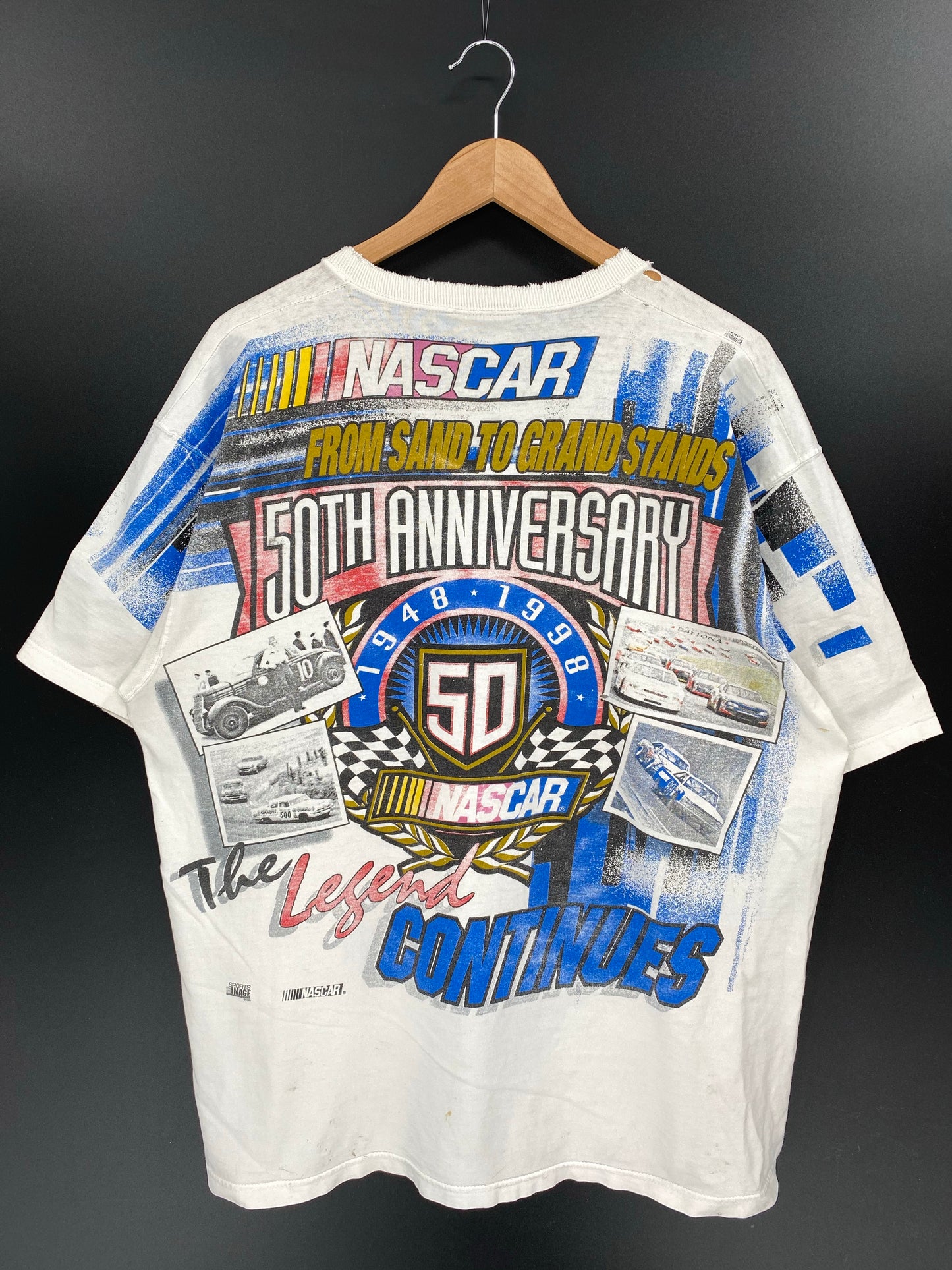 1998 NASCAR 50TH ANNIVERSARY Made in USA Size XL Vintage Racing T-Shirt / K7258