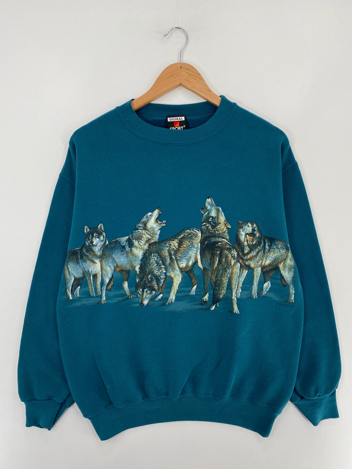 90's WOLF Approx. Size L/XL Vintage Animal Sweat-Shirt / E5150S