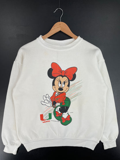 80’s MIAMI x DISNEY MINNIE Made in USA Size M Vintage College Sweat-shirt / E4804S