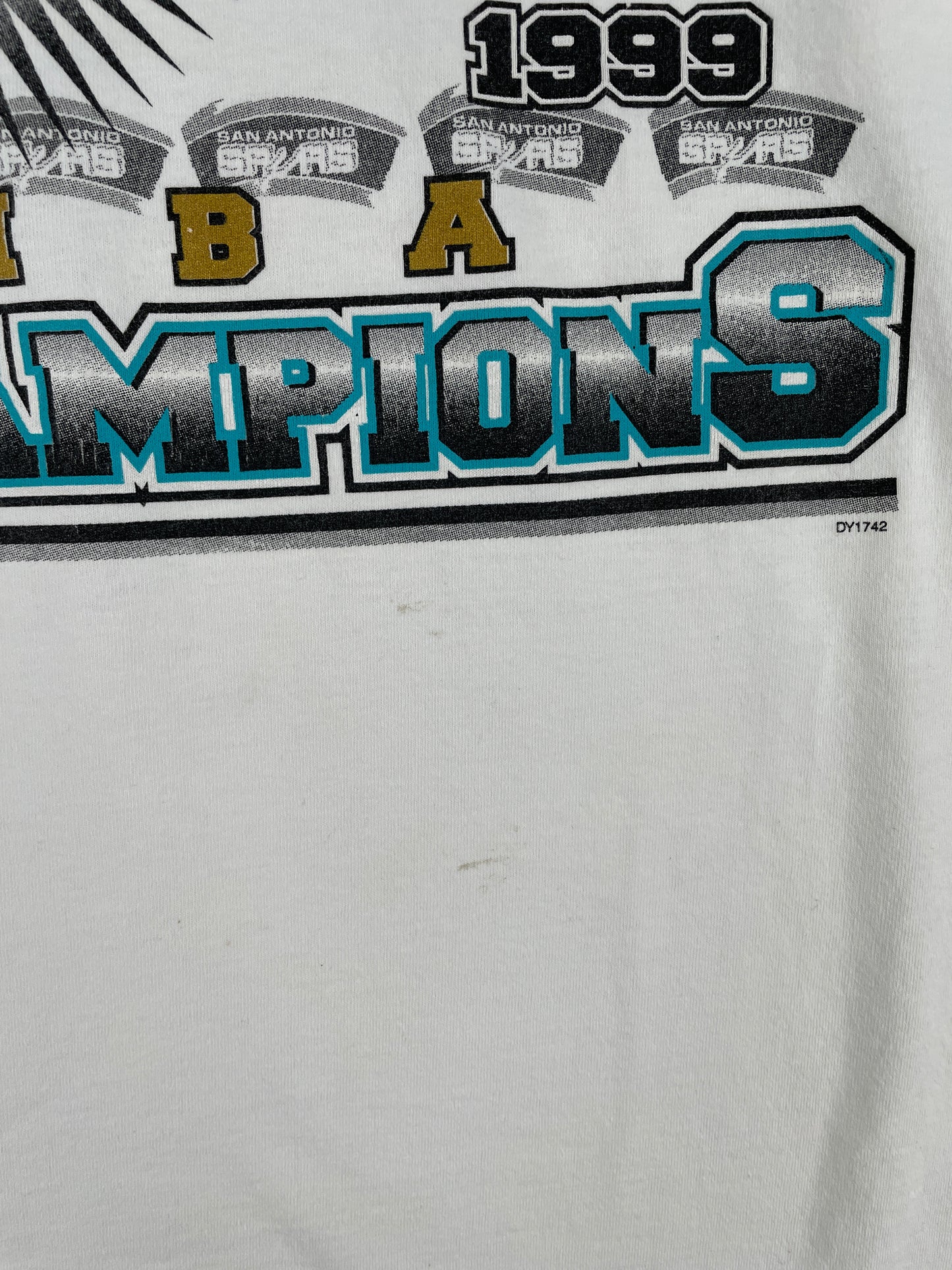 1999 SAN ANTONIO SPURS Made in USA Size XL Vintage NBA T-Shirt / A4483