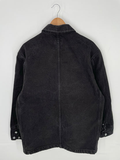 90’s CALVIN KLEIN Size L Black Denim Coverall Jacket / E156