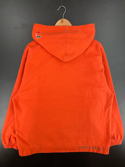 00' NIKE MIAMI HURRICANES Size L College Hoodie Sweat-Shirt / A2175
