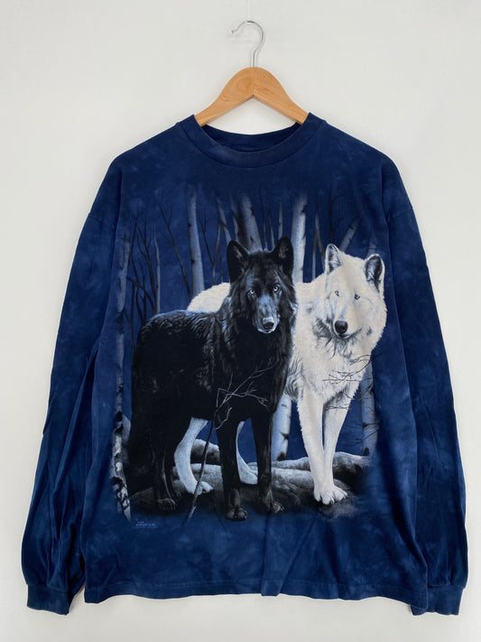 2003 WOLVES Size L Vintage Animal Long Sleeve T-Shirt / E997