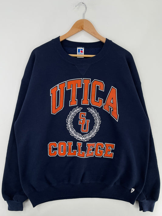 90's RUSSELL x UTICA Made in USA Size XXL Vintage College Sweat Shirt / E4963S