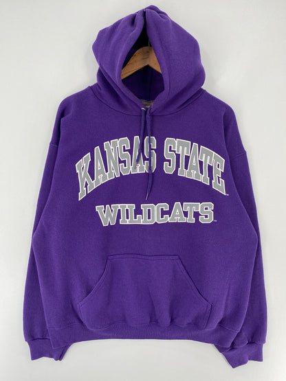 90's KANSAS STATE WILDCATS Made in USA Size L Vintage College Hoodie Sweat-Shirt / E6162S