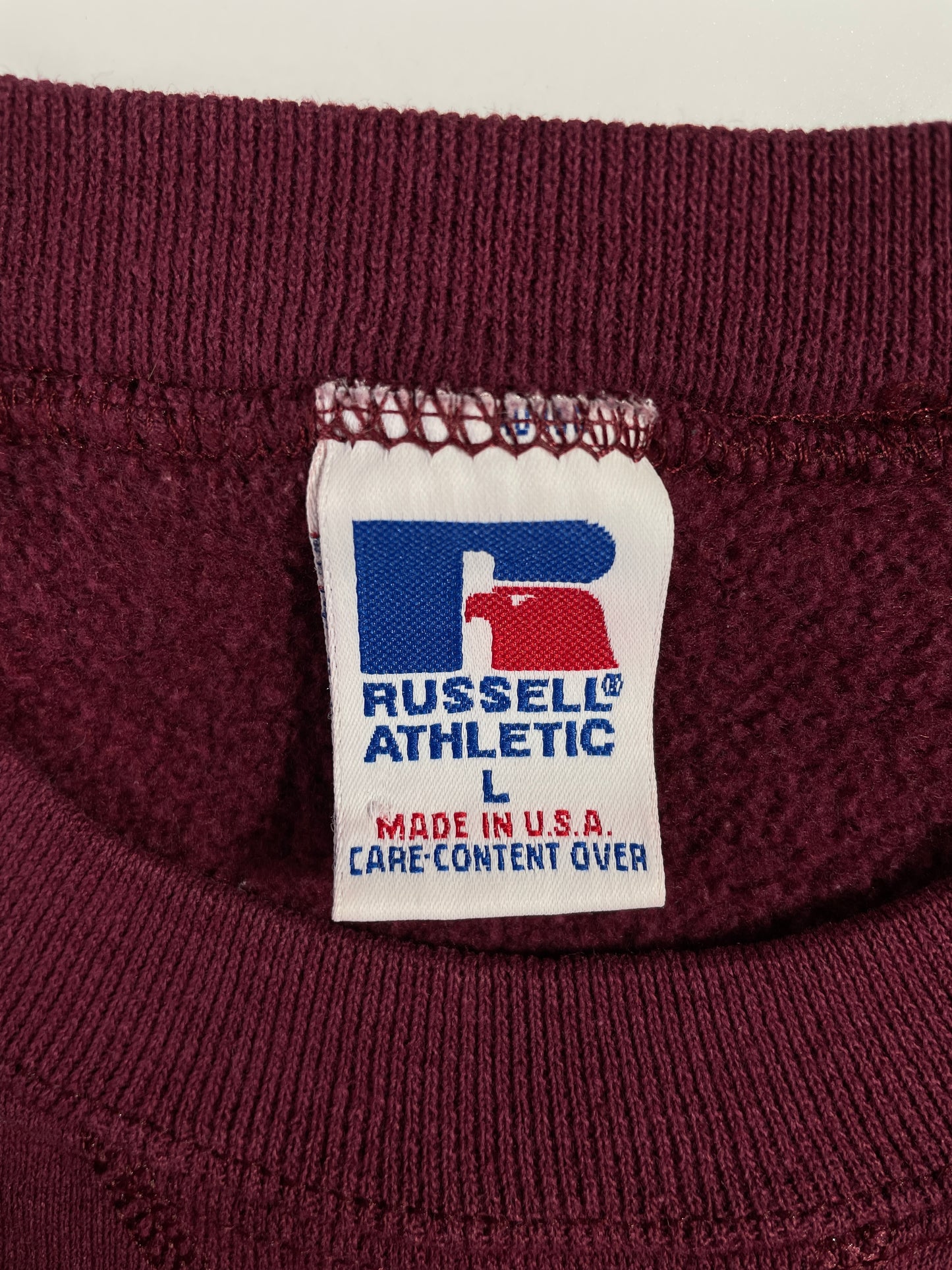 90's RUSSELL x TEXAS SOUTHERN Made in USA Size L Vintage College Sweat-shirt / E1340S