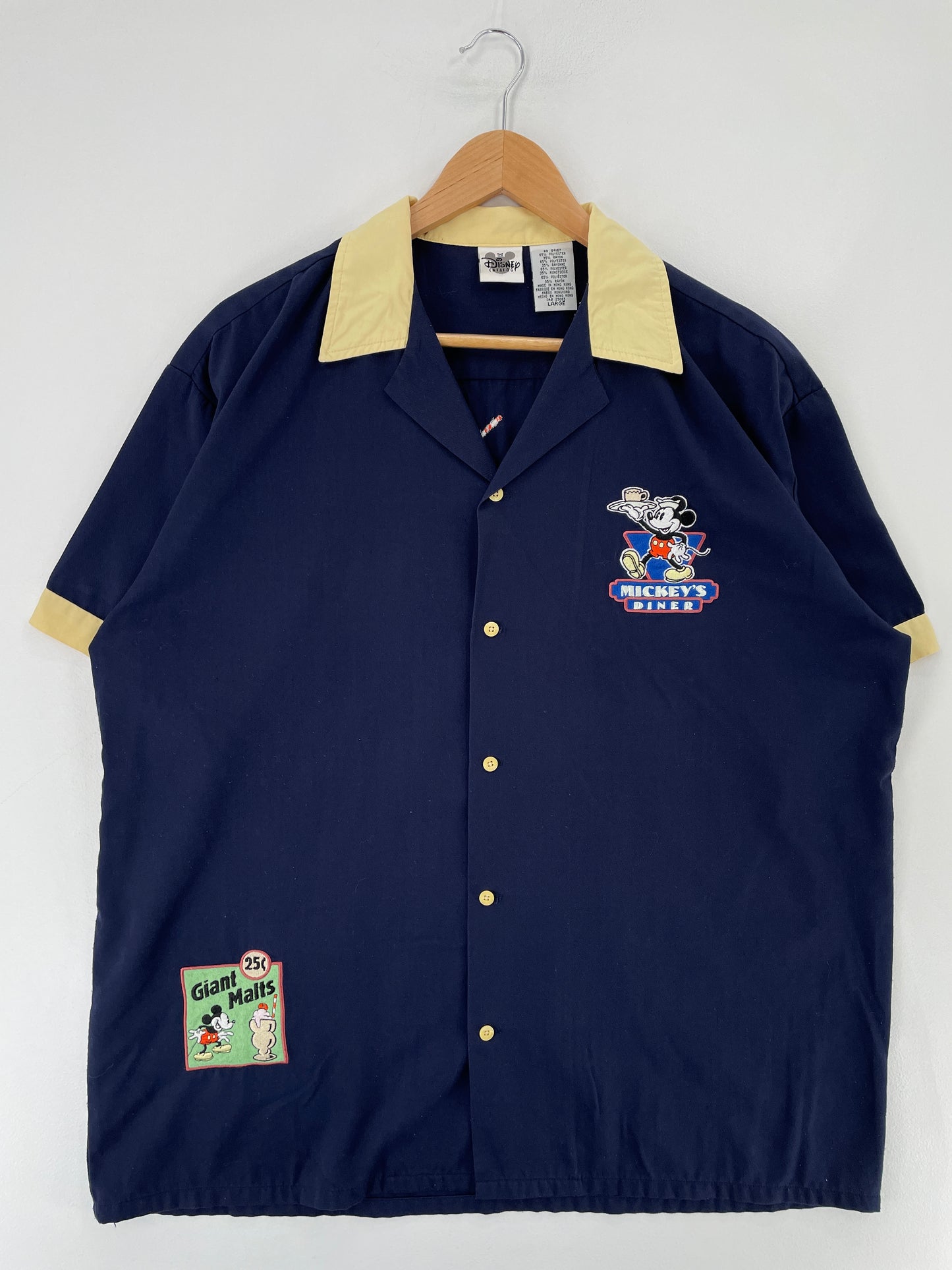 00' DISNEY MICKEY Size L Vintage Button Down Shirt / E6749B